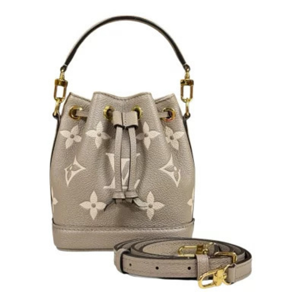 Louis Vuitton Noe Bicolor Monogram Empreinte Shoulder Bag Beige Cream
